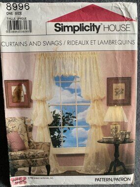 Simplicity Window Treatments Curtains Sewing Pattern 8996 - Uncut